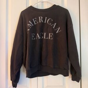 American Eagle Black Pullover Sweatshirt with Logo Tag